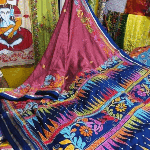kantha stitch saree